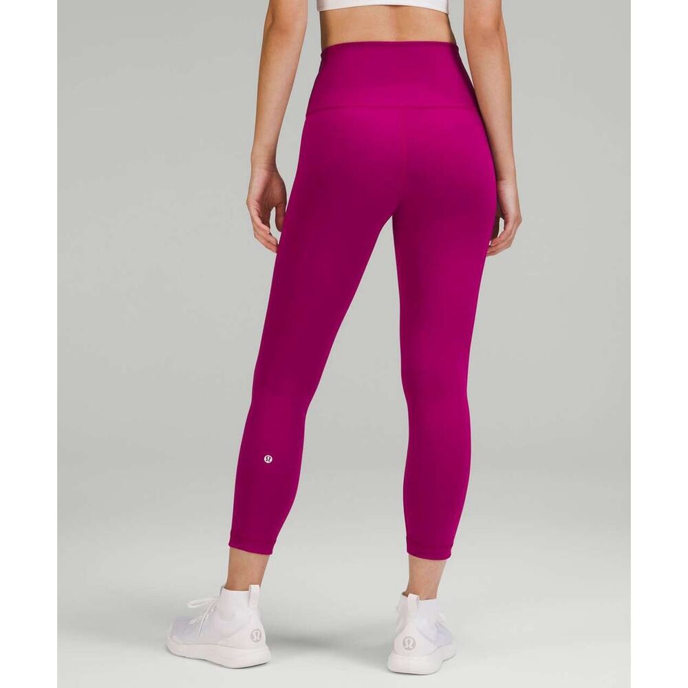 Lululemon Athletica Sz 4 Wunder Train Hi-Rise Crop 23" Magenta Purple Everlux